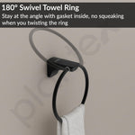Plantex Space Aluminium Hand Napkin Hanger/Towel Ring/Napkin Holder/Towel Hanger/Bathroom Accessories (Black)