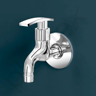 Plantex Washing Machine tap with Wall Flange and Teflon Tape/Tap for Washing Machine/Garden/Pipe Connection Tap/Washing Machine Pipe Connector-(Chrome)