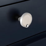 Plantex Knobs for Drawers/Drawer Knobs/Round Knob for Cabinets/Pull-Push Knob for Kitchen/Bedroom/Drawer - Pack of 1 (Satin Steel & Chrome)