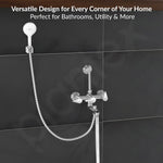 Plantex Pure Brass 3 In 1 Wall Mixer for Bathroom/Mixer L-Bend Provision for Overhead and Hand Shower/Bathroom Mixer 3 in 1 with shower -7 Year Warranty by Plantex (Chrome)