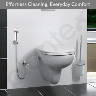 Plantex ABS Plastic Jet Spray for Toilet/Health Faucet for Bathroom/Faucet Gun Only/Round Hand Shower for Toilet - Pack of 1 (Chrome)