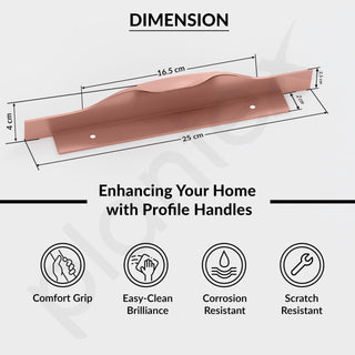 Plantex Profile Handle for Kitchen Cabinet/10 Inch Alluminium Drawer Profile Handle/Wardrobe Pull Handle for Home/Office/Hotel - Pack of 1 (Rose Gold)