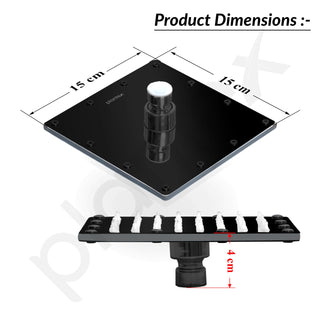 Plantex Stainless Steel Overhead Shower 6 x 6 inch with Water-Saving Technology/High pressure Rain Shower Head without Arm/Bathroom Shower -(Sandwich-PVD Black)