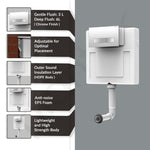Plantex Concealed Tank for Commode/Cistern Flush Tank for Toilet with 8 LTR Capacity/Flushing Cistern Tank/Slim and Stylish Dual Flush Tank with All Internal Accessories - Pack of 1 (White)