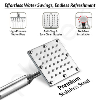 Plantex Stainless Steel Shower Head 100 mm with Water Saving Nozzle/Shower for Bathroom/Rain Shower Head for Bathroom without Arm- (Sandwich Shower-Chrome)
