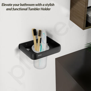 Plantex Toothbrush Holder/Tumbler Holder for Bathroom/Toothpaste/Razor Holder/Tooth Brush Holder/Bathroom Accessories - (Black)