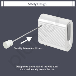 Plantex Retractable Single Row Clothesline/Indoor - Outdoor Clothesline/Lockable Cloths Line - Approx 4.1 Meter (13.45 ft.) - (20 kg Capacity) (White)