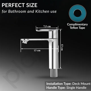 Plantex Pure Brass Pillar Cocke for Basin with Water Saving Aerator/Tap for Wash Basin with Teflon Tape/Sink tap for Wash Basin-7 Year Warranty by Plantex-(ORN-203-Chrome)