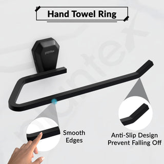 Plantex Towel Holder for Bathroom/304 Grade Stainless Steel Napkin Ring/Towel Hanger/Towel Ring/Bathroom Accessories - Pack of 1 (PMB-2404, Z-Black)