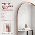 Plantex Aluminium Frame Mirror for Bathroom/Wall Mount Half-Capsule Mirror for Bedroom/Dressing Room/Living Room/Entryway - (Rose Gold, 18x24 Inch)