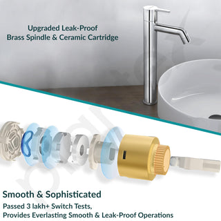 Plantex Pure Brass Pillar Tap for Wash Basin/High Neck Tap for Basin with Teflon Tape-7 Year Warranty by Plantex (ORE-1422, Chrome)