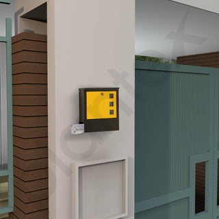Plantex Heavy Duty GI Steel Letter Box/Suggestion Box/Wall Mount Mail with Magazine Holder/News Paper Holder Box for Home/Office/Hotel - (Yellow & Black)