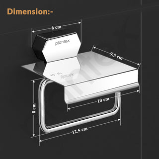 Plantex Toilet Paper Holder for Bathroom/304 Grade Stainless Steel Tissue Paper Roll Holder/Bathroom Accessories - Pack of 1 (Delta - 2809, Chrome)