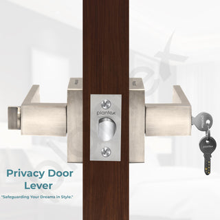 Plantex Mortise Lock Set For Home/Main Door - 3 Computerized Keys, Door Hardware - Pack Of 1 (Satin), Silver