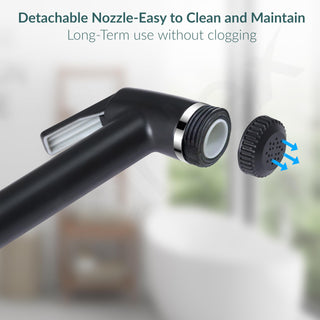 Plantex ABS Jet Spray Gun/Health Faucet for Toilet/Hand Spray for Bathroom/Toilet Jet Spray Gun- Pack of 1 (Black)