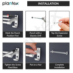 Plantex Dual Towel Rod for Bathroom/Space Aluminium Towel Holder/24 Inch Towel Hanger with Side Hooks/Bathroom Accessories - Pack of 1 (Silver)
