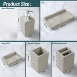 Plantex Polyresin Bathroom Accessories Set Soap Dispenser/Toothbrush Holder/Bathroom Tray/Tumbler Holder/Soap Dish - 5 Piece(923)