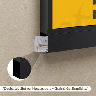 Plantex Heavy Duty GI Steel Letter Box/Suggestion Box/Wall Mount Mail with Magazine Holder/News Paper Holder Box for Home/Office/Hotel - (Yellow & Black)