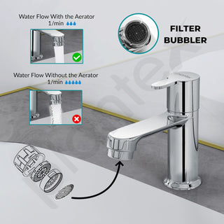 Plantex Pure Brass Pillar Tap for wash Basin with Water Saving Aerator/Wash Basin Tap/Taps for Basin- 7 Year Warranty by Plantex-(FLO-803-Chrome)