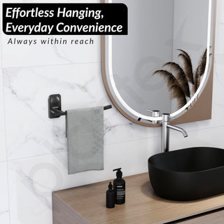 Plantex Stainless Steel Napkin Hanger for Washbasin/Napkin Holder for Bathroom/Towel Ring/Bathroom Accessories - Pack of 1 (Black)