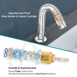 Plantex Pure Brass Mouth-Flow Swan Neck Pillar Cock Water Tap/Tabletop Basin Tap with Teflon Tape/7 Year Warranty (MAG-1203-Chrome)