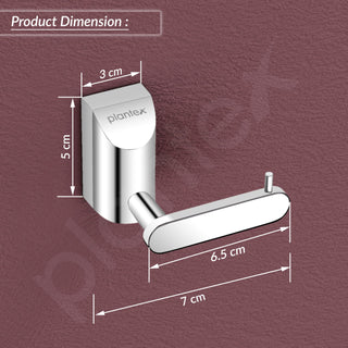 Plantex Smero Pure Brass Made Hooks for Hanging Clothes and Towel in Bathroom/Robe Hook/Hanger for Living Room - Superb (Chrome)