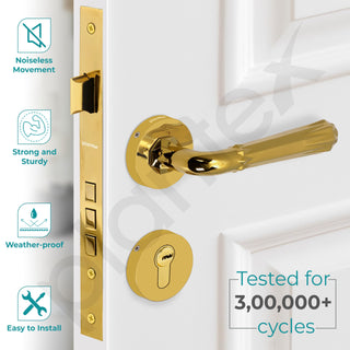 Plantex Premium Door Lock with 3 Years of Warranty/Main Door Locks for Home/Mortise Lock Set for Door (7117 - PVD Gold)