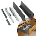 Plantex Tandem Box Drawer for Kitchen/Soft Close Tandem Box for Modular Kitchen/Tandem Basket/Load Capacity Upto 45 Kg - Grey (22 x 6 inch)