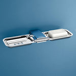 Plantex 304 Grade Stainless Steel Double Soap Holder for Bathroom/Dual Soap Case/Wall Mount Soap Holder/Bathroom Accessories - Pack of 1 (Regent, Chrome)