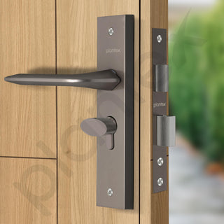 Plantex Heavy-Duty Door Lock Set - Main Door Lock Handle Set/ 6-Lever Lock Mechanism with 3 Year of Warranty/Mortise Lock with 3 Keys, Brass Lockbody & Cylinder(8105 -Satin Black)