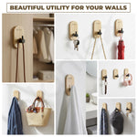 Plantex Wooden Wall Hanging Hook/Bath Towel Hook/Self Adhesive Capsule Robe Hooks for Kitchen/Bathroom/Stylish Home Decor Items - Pack of 6 (Black Wooden)