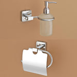 Plantex Decan 304 Grade Stainless Steel Toilet Paper Holder/Liquid Soap Dispenser/Bathroom Accessories - Chrome
