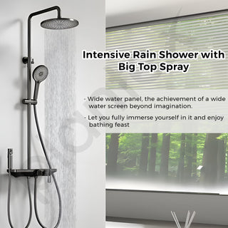 Plantex 304 Grade Stainless Steel Shower Panel for Bathroom/Modern Shower System with Head Shower/Hand Shower & Massage Spray Jet for Bathroom (Gun Metal Grey)