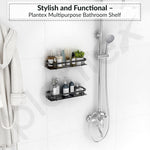 Plantex 304 Stainless Steel Bathroom Shelf/Wall Mounted Bathroom Organiser with Drill/Kitchen Storage Shelf(15X5 Inch-Black Finish)