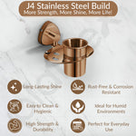 Plantex J4 Stainless Steel Toothbrush Holder for Bathroom/Toothbrush Stand for Bathroom/Tumbler Holder/Bathroom Accessories (PVD Rose Gold Finish) Angel
