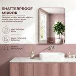 Plantex Aluminium Frame Mirror for Bathroom/Wall Mount Square Mirror for Bedroom/Dressing Room/Living Room/Entryway - (Rose Gold, 20x28 Inch)