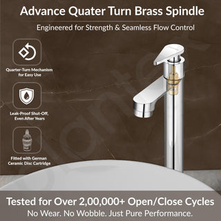 Plantex Pure Brass Pillar Cocke for Basin with Teflon Tape/Tap for Wash Basin with 7 Year Warranty-(LEA-704-Mirror Chrome)