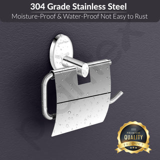 Plantex 304 Grade Stainless Steel Toilet Roll Holder for Bathroom/Toilet Paper Roll Holder/Toilet Tissue Paper Roll Holder for Bathroom Accessories - Oreva (Chrome)