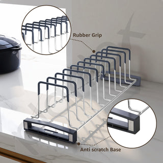 Plantex Stainless Steel Plate Stand/Dish Rack/Thali Stand for Modular Kitchen/Tandem Box Accessories - 12 Sections (Chrome/Pack of 1)