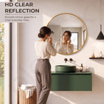 Plantex Aluminium Frame Mirror for Wall/Round Wall Mount Mirror for Bedroom/Dressing Room/Living Room/Entryway - (DIA-24in - Gold)