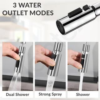 Plantex Tap Extension for Kitchen Sink/360° Swivel Kitchen Sink Faucet Aerator/Upto 70% Water Saving/3 Anti-Splash Modes Sprayer/Fits F22 and M24 mm Tap (XL-2047 Chrome)