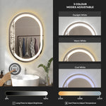 Plantex LED Bathroom Mirror with 3 Tone/Designer Mirror for Living Room/Bedroom/Dressing Room - Capsule Shape (HM-002, 18 X 24 Inch)