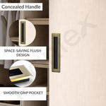 Plantex Sliding Door Handle/Concealed Handle for Sliding Door/224mm Concealed Handle for Wardrobe/Kitchen Cabinet - Pack of 4 (Brass Antique)