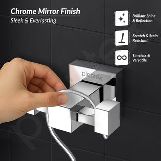 Plantex 304 Grade Stainless Steel Hooks for Hanging Clothes and Towel in Bathroom/Living Room/Bathroom Accessories - Splash (Chrome)