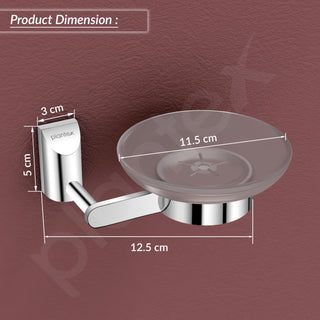 Plantex Smero Pure Brass and Glass Soap Holder for Bathroom & Kitchen/Soap Stand/Case/Dish/Bathroom Accessories - Superb (Chrome)