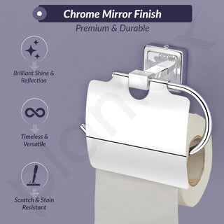 Plantex 304 Grade Stainless Steel Toilet Paper Holder/Tissue Paper Roll Holder/Toilet Paper Roll Holder/Tissue Paper Holder - Decan (Chrome)