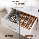 Plantex Cutlery Tray for Kitchen/Adjustable Cutlery Tray with Choping Board