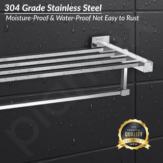 Plantex 304 Grade Stainless Steel 24 inch Towel Rack/Towel Hanger for Bathroom/Towel Rod/Towel Bar/Bathroom Accessories - Splash (Chrome)