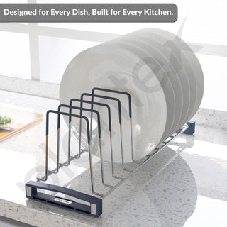Plantex Stainless Steel Thali Stand/Dish Rack Kitchen Cabinet/Plate Stand for Modular Kitchen/Tandem Box Accessories - 10 Sections (Chrome/Pack of 1)