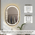 Plantex LED Bathroom Mirror with 3 Tone/Designer Mirror for Living Room/Bedroom/Dressing Room - Capsule Shape (HM-002, 18 X 24 Inch)